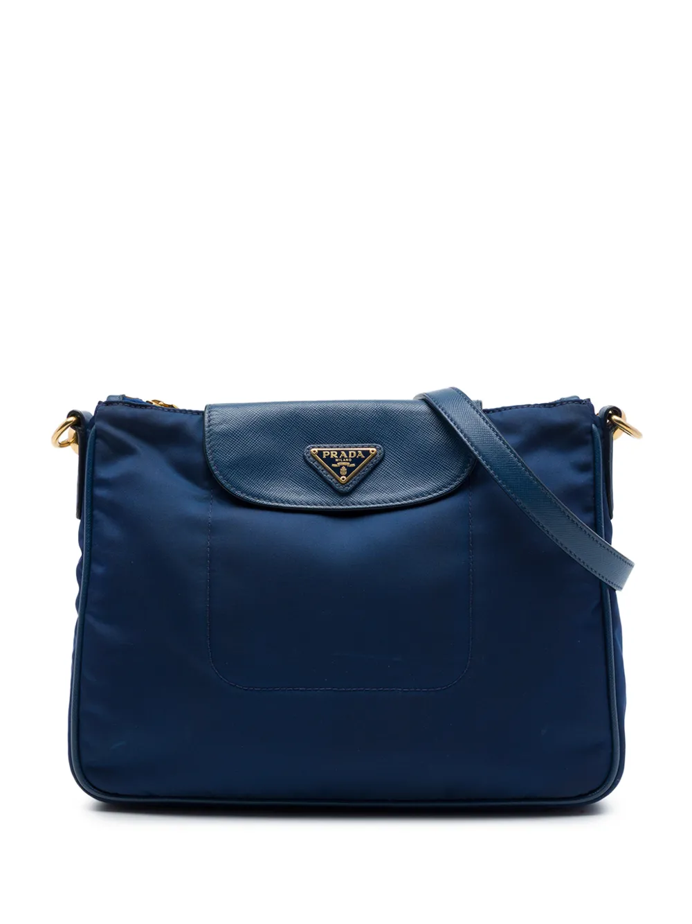 Prada Pre-Owned 2000-2013 Saffiano Trimmed Tessuto crossbody bag - Blu