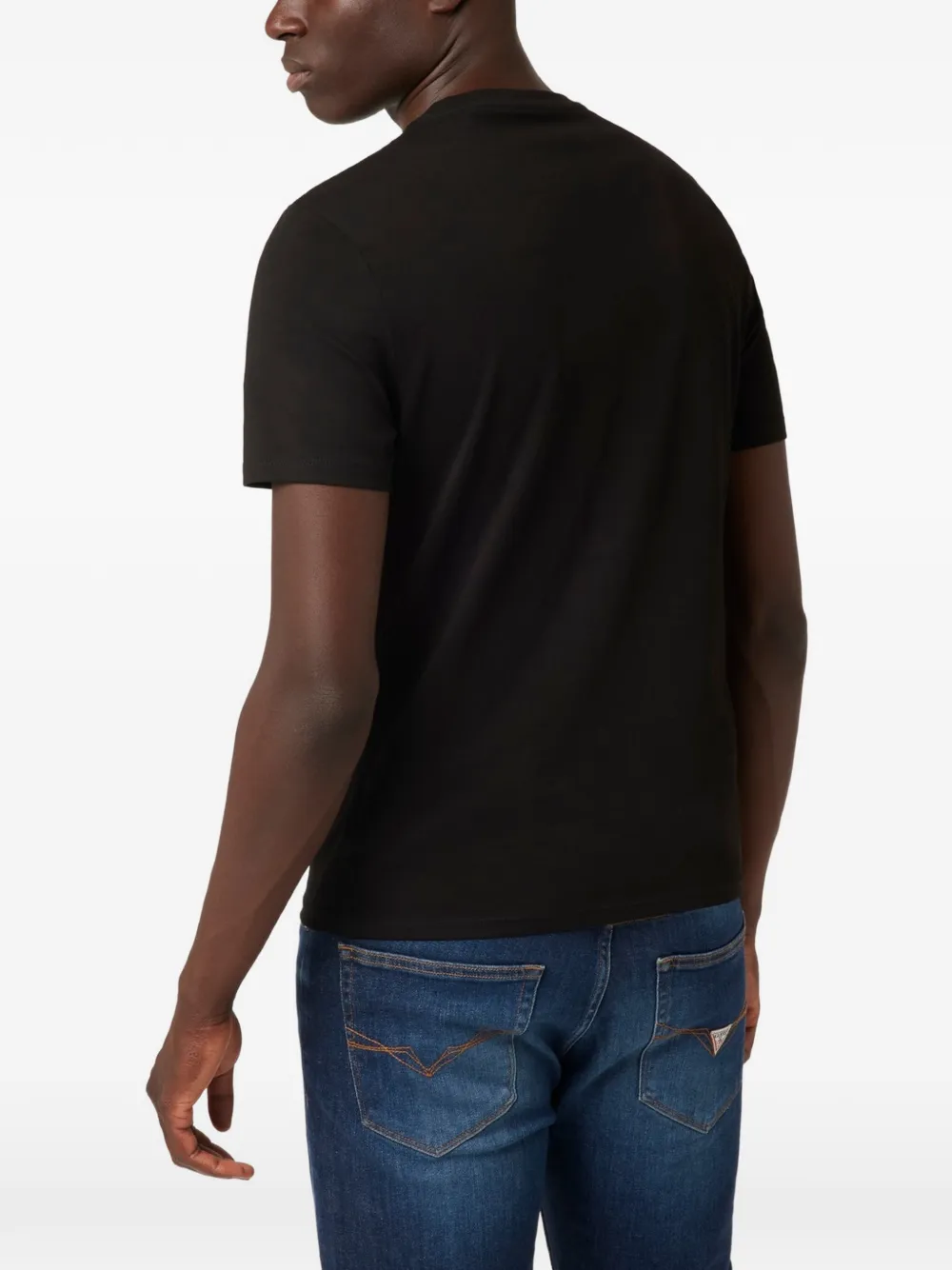 GUESS USA logo-print T-shirt Zwart