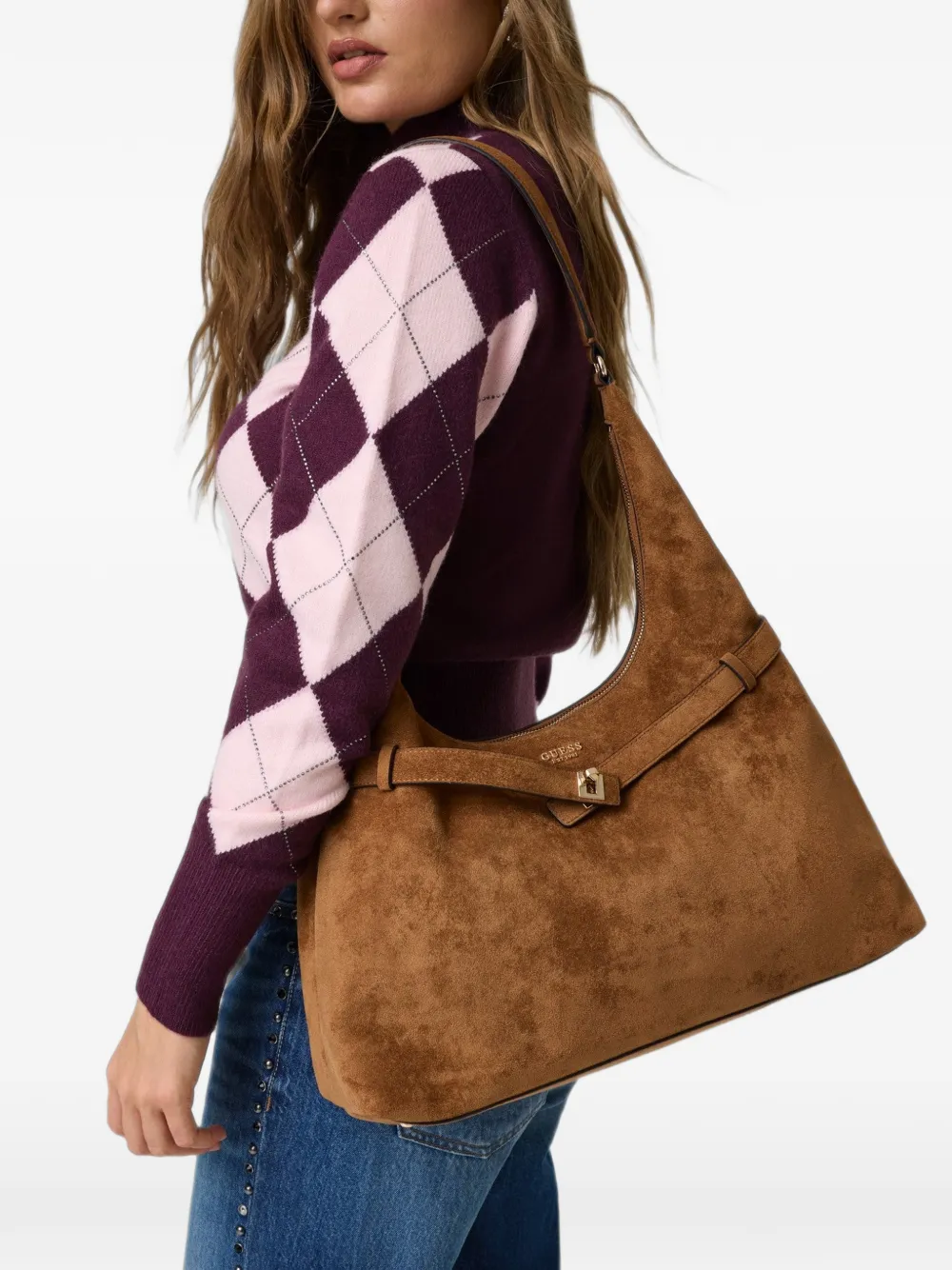 GUESS USA Ella schoudertas Bruin