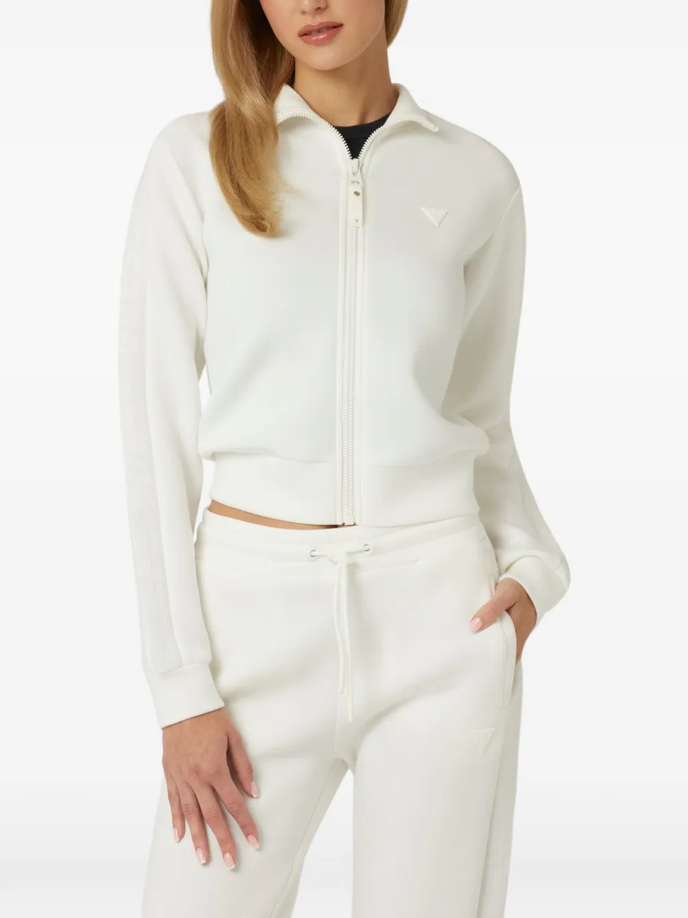 GUESS USA logo-patch zip-up sweatshirt
