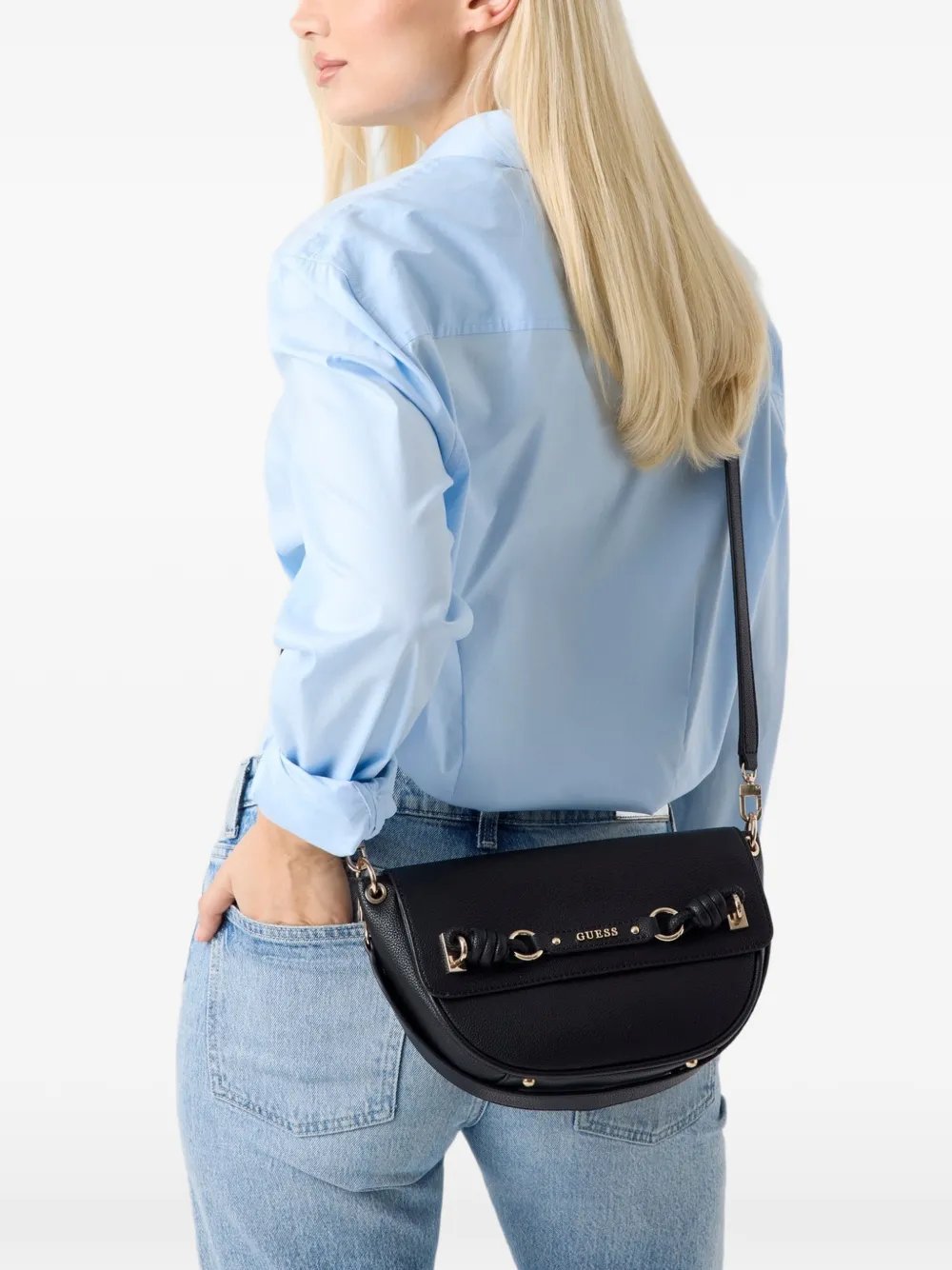 GUESS USA Camelia schoudertas met geknoopt detail Zwart