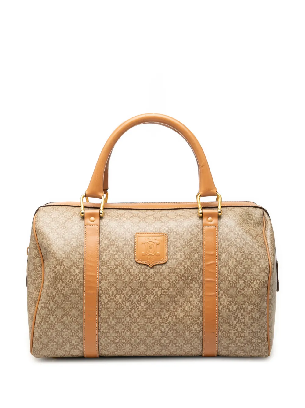 Celine Pre-Owned 2012 Macadam Coated Canvas boston bag - Toni neutri