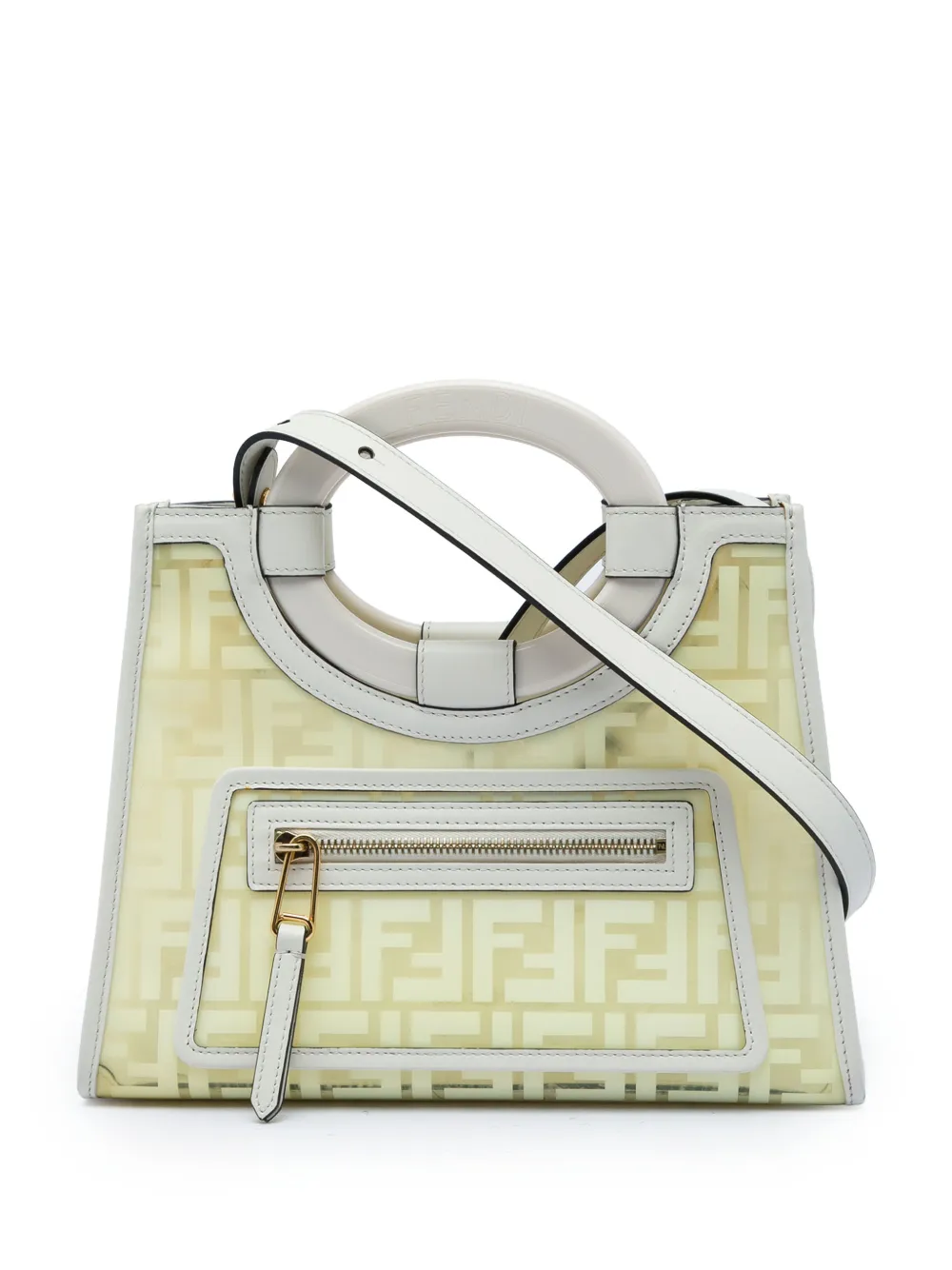 Fendi Pre-Owned 2010-2026 Zucca PVC Runaway Shopper satchel - Bianco