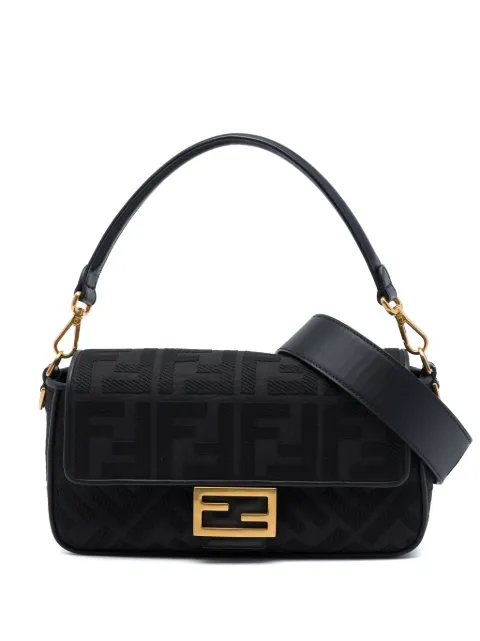 Fendi Pre-Owned 2010-2026 Zucca Embroidered Canvas Baguette satchel