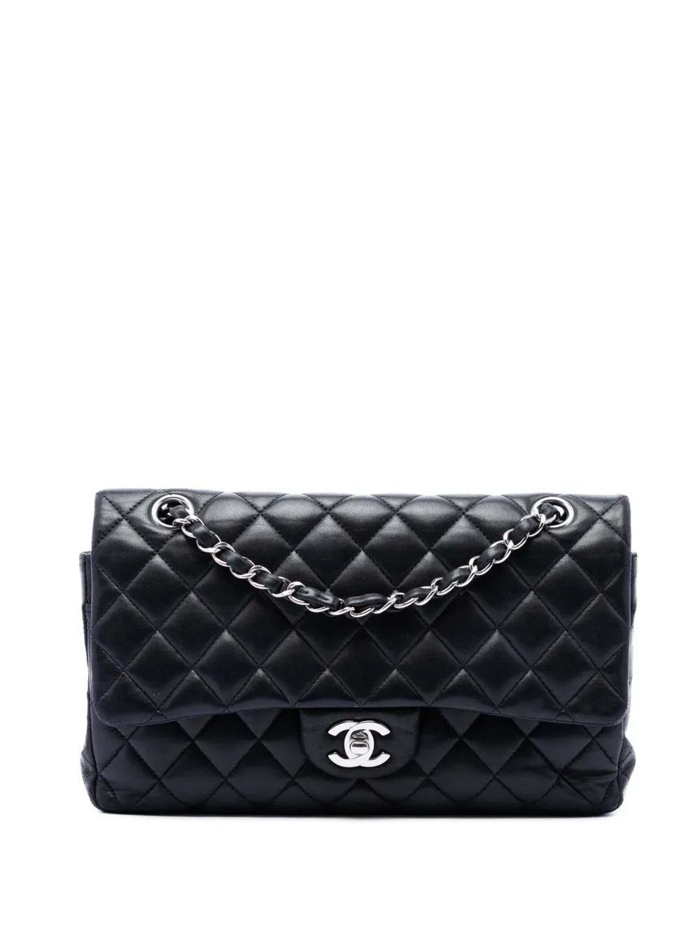 CHANEL Pre-Owned 2017-2018 Medium Classic Lambskin Double Flap shoulder bag - Nero