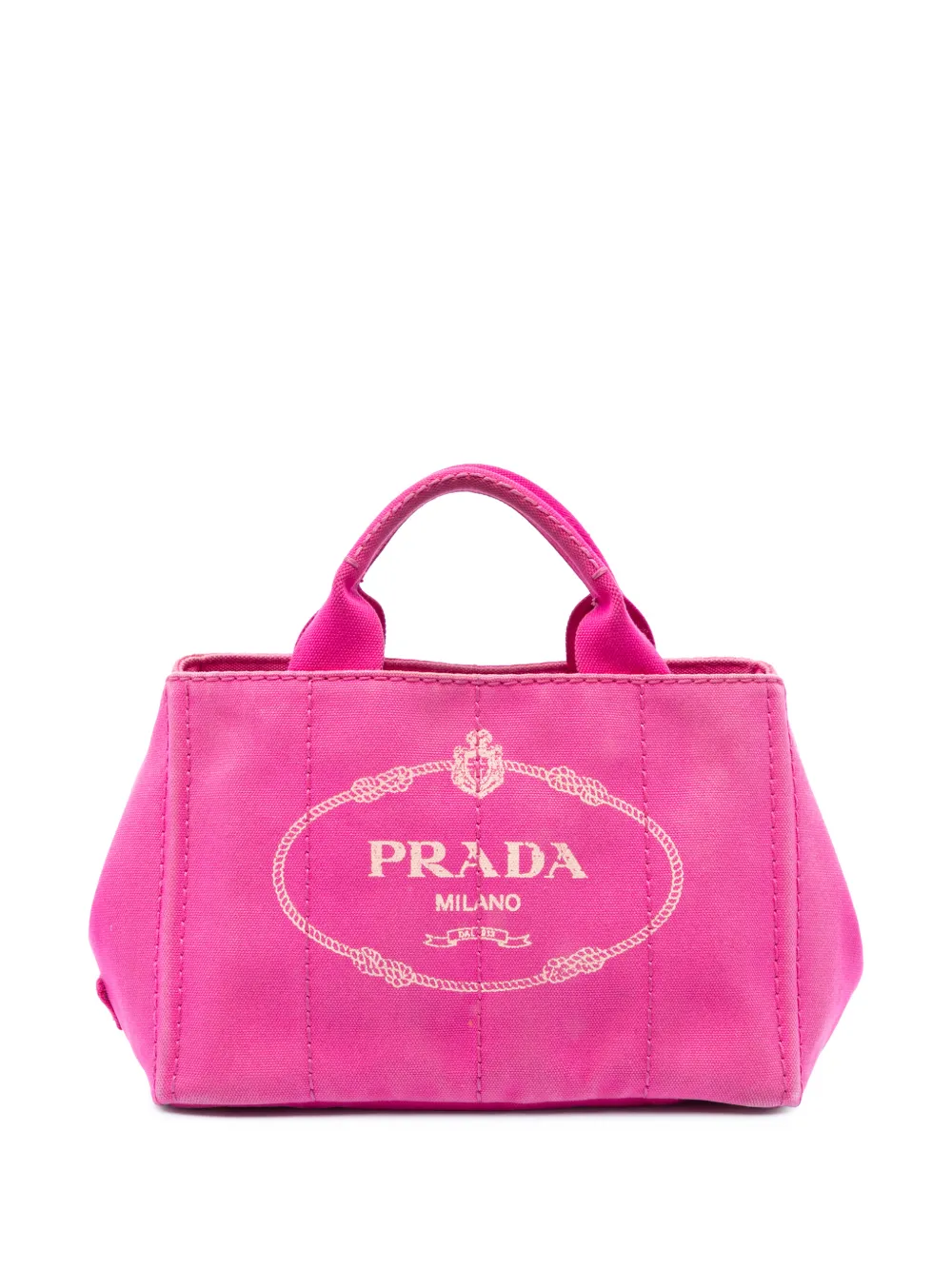 Prada Pre-Owned 2013-2026 Small Canvas Canapa Logo Tote satchel - Rosa