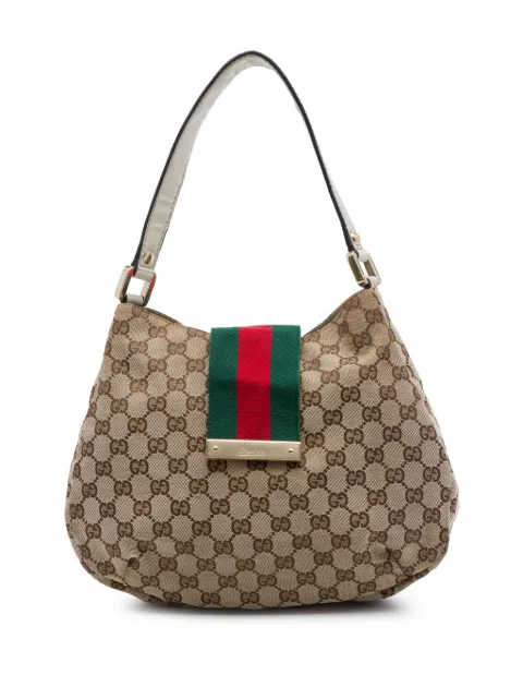 Gucci Pre-Owned 2016-2026 Medium GG Canvas New Ladies Web Hobo shoulder bag