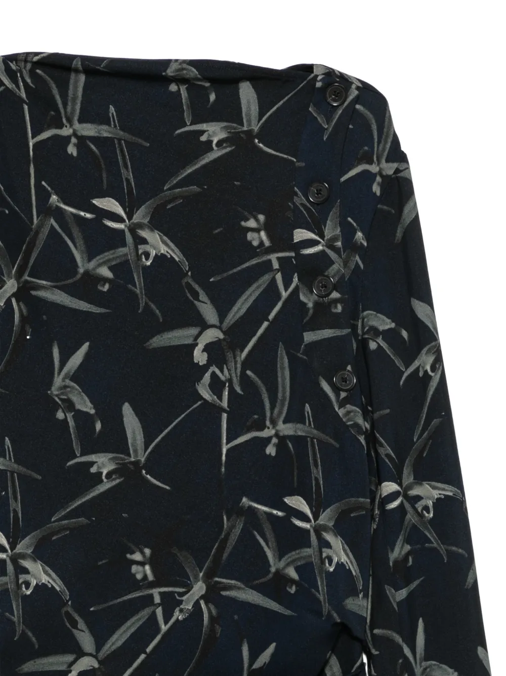 Proenza Schouler Top met bloemen-print en knoopdetail Blauw