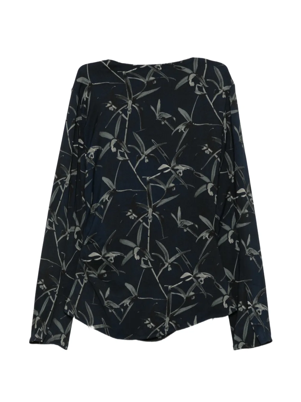 Proenza Schouler Top met bloemen-print en knoopdetail Blauw