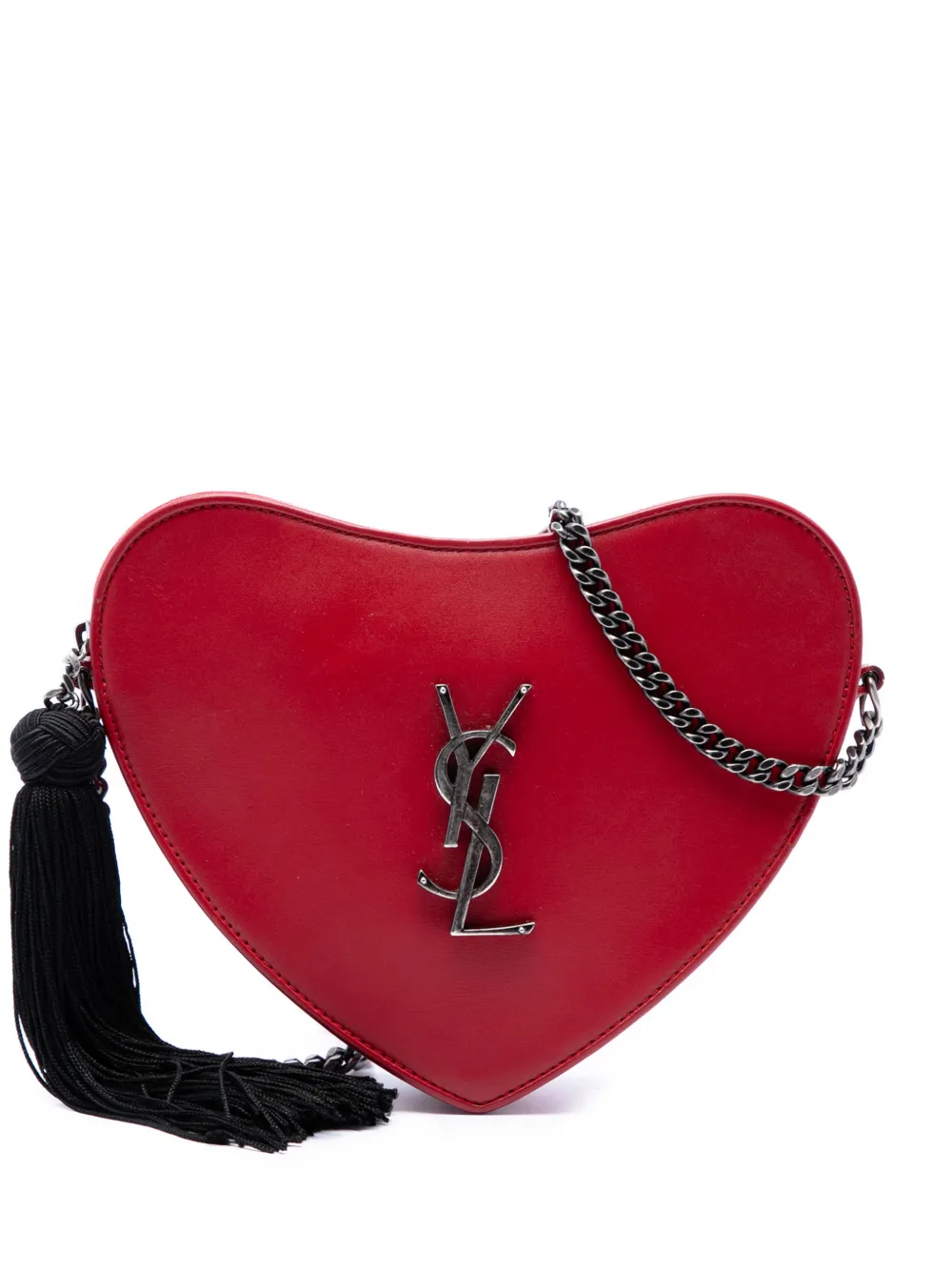 Saint Laurent Pre-Owned 2018 Calfskin Monogram Sac Coeur Tassel crossbody bag - Rot