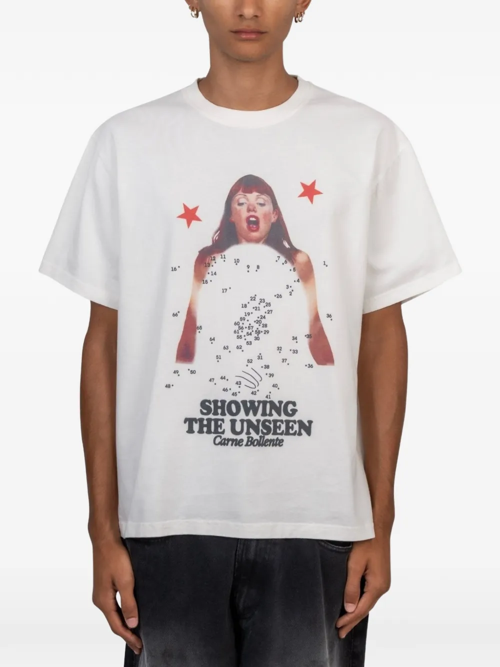 CARNE BOLLENTE t-shirt Special Connection à imprimé graphique - Blanc