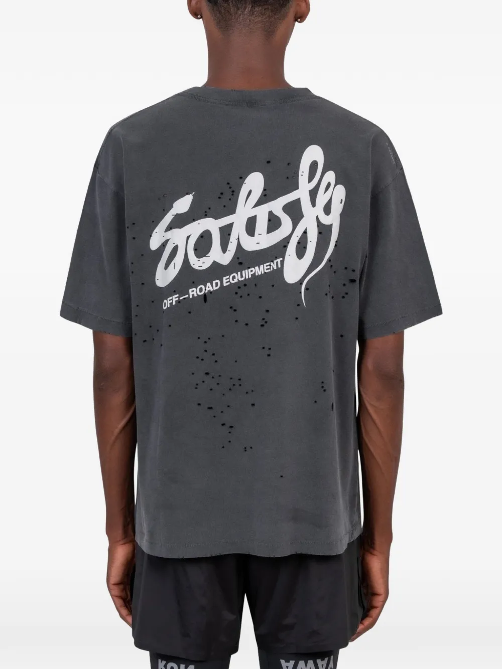 Satisfy T-shirt met grafische print Zwart