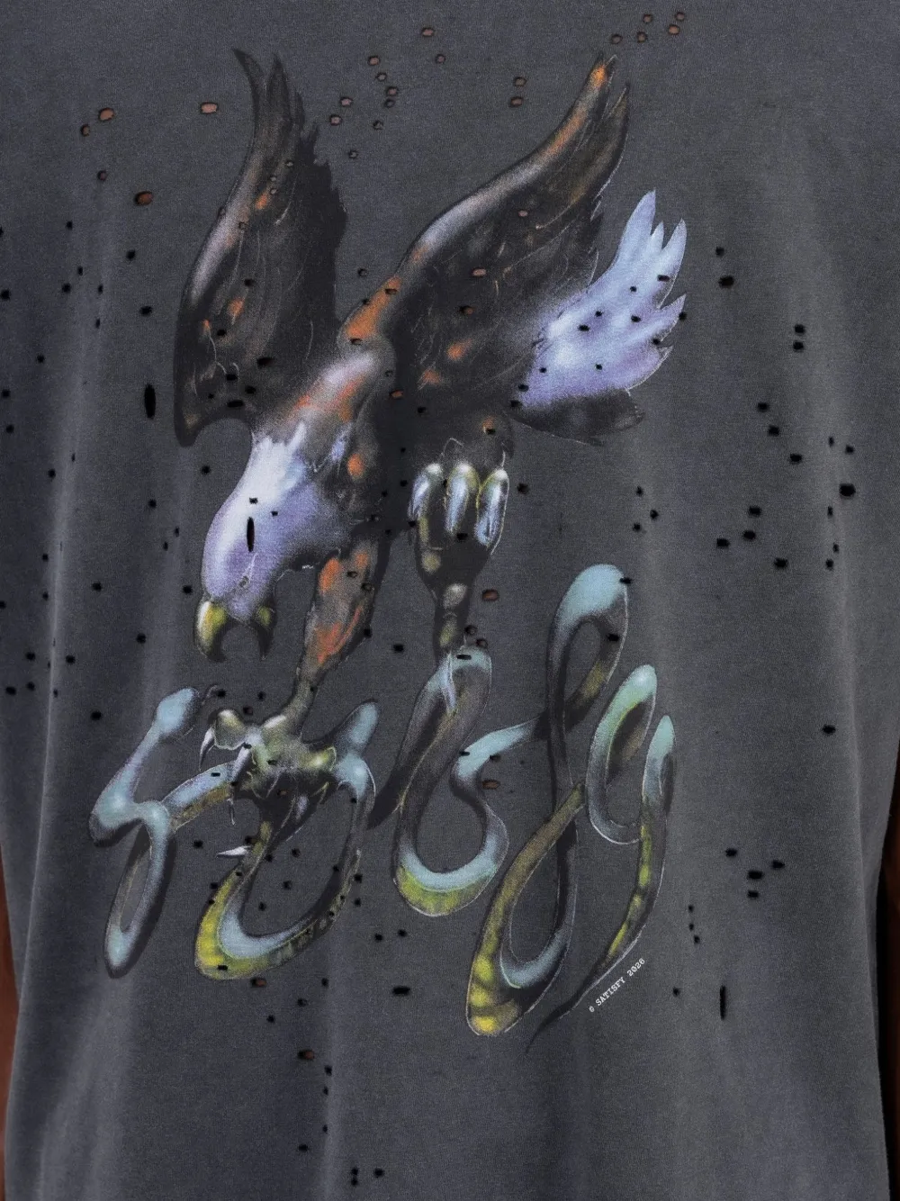 Satisfy T-shirt met grafische print Zwart