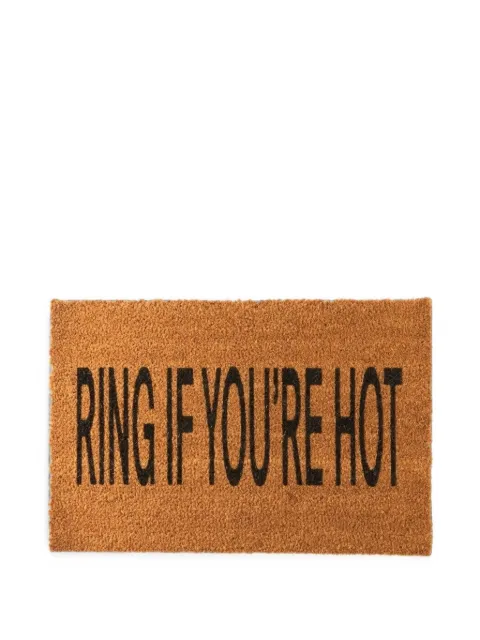 CARNE BOLLENTE slogan-print coconut doormat