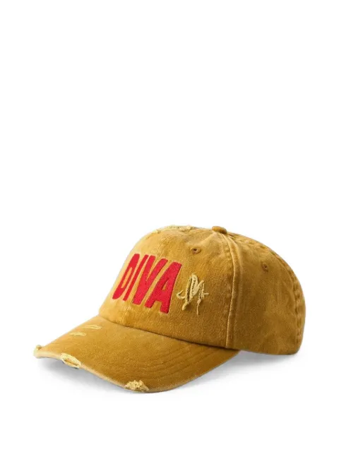 CARNE BOLLENTE Diva distressed-effect embroidered baseball cap