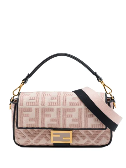 Fendi Pre-Owned 2010-2026 Zucca Embroidered Canvas Baguette satchel