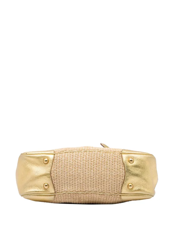 Prada Pre-Owned 2010-2026 Cinghiale Trimmed Paglia Shoulder Bag