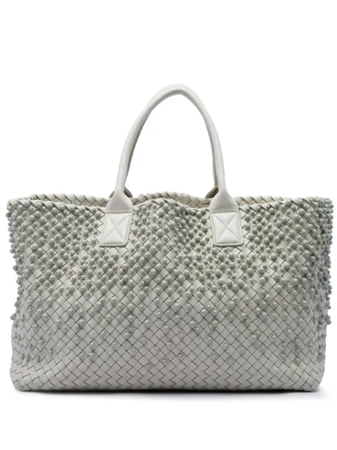 Bottega Veneta Pre-Owned 2012-2026 mittelgroße Intreccio Cabat Tote Bag aus Lammleder