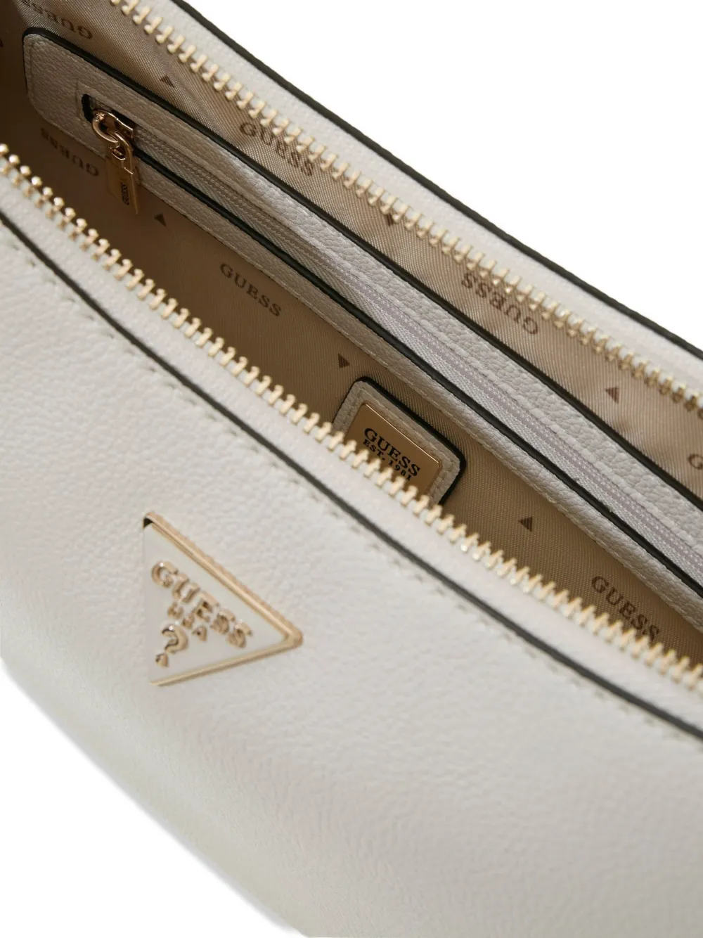 GUESS USA Melita schoudertas met logoplakkaat Beige