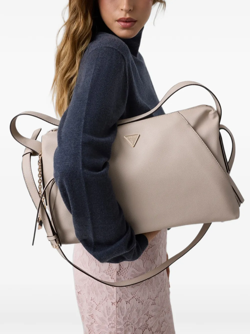 GUESS USA Devon schoudertas Beige