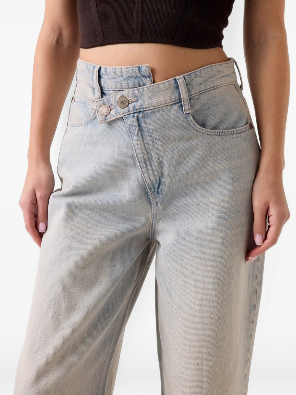 GUESS USA Gina jeans met asymmetrische taille Blauw