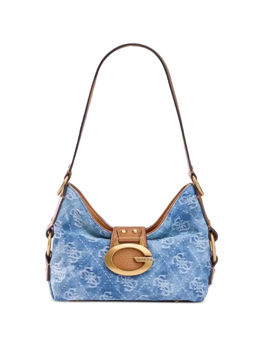 GUESS USA mini Camden logo-quilted shoulder bag - Blue