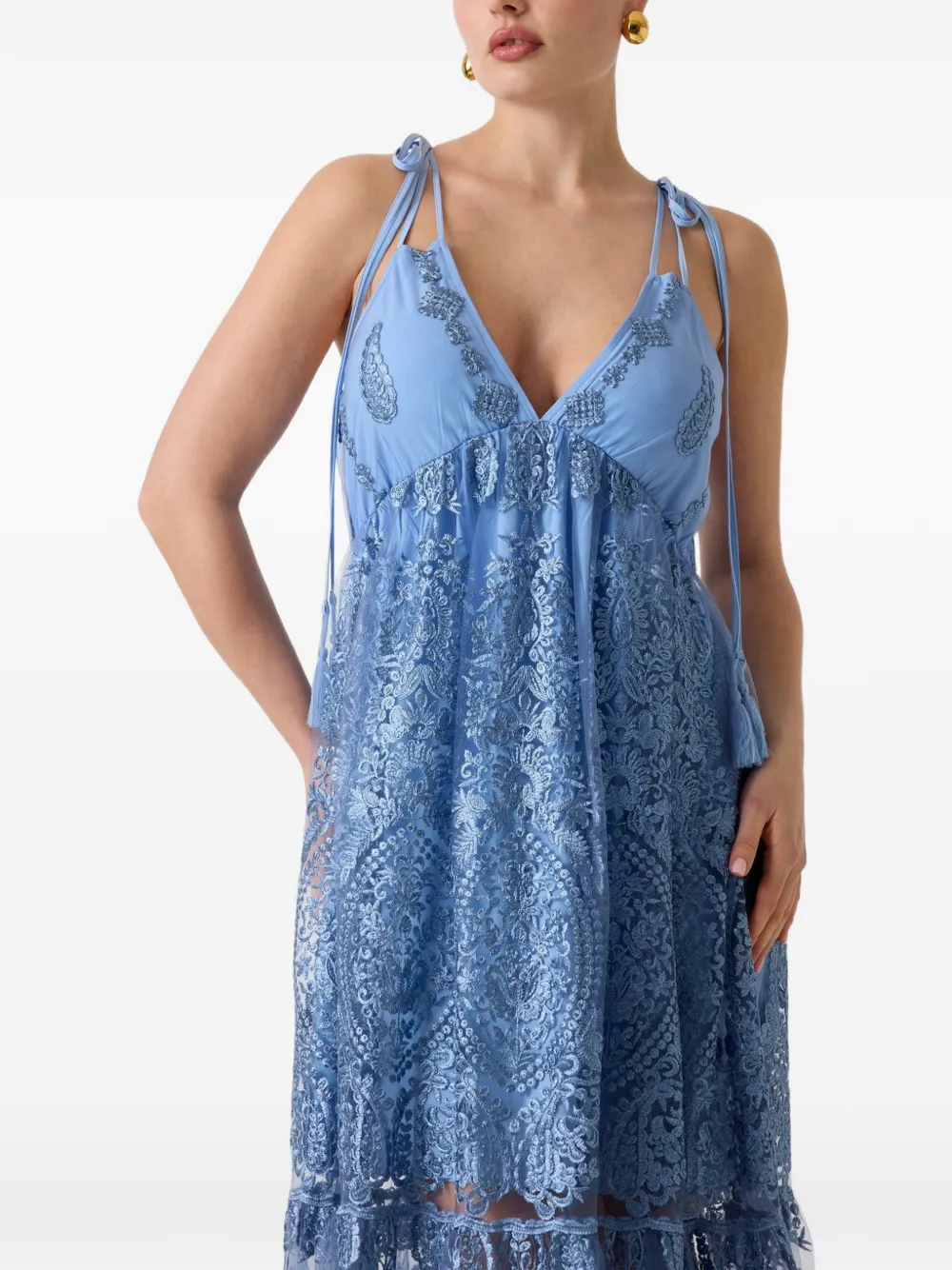 GUESS USA Abito lungo Karima con ricamo - Blu