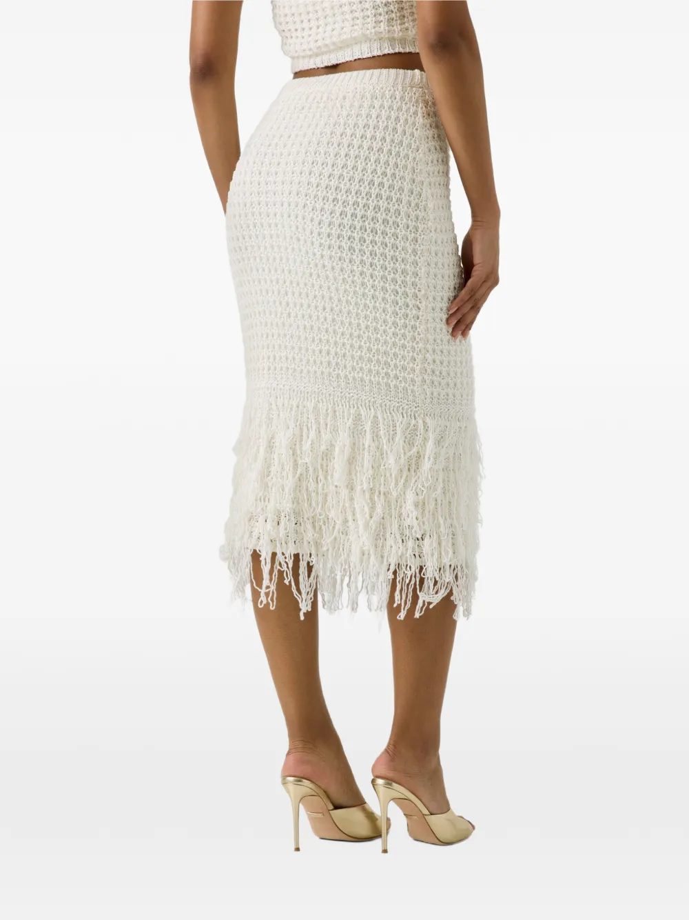 GUESS USA Remi rok met franje Wit