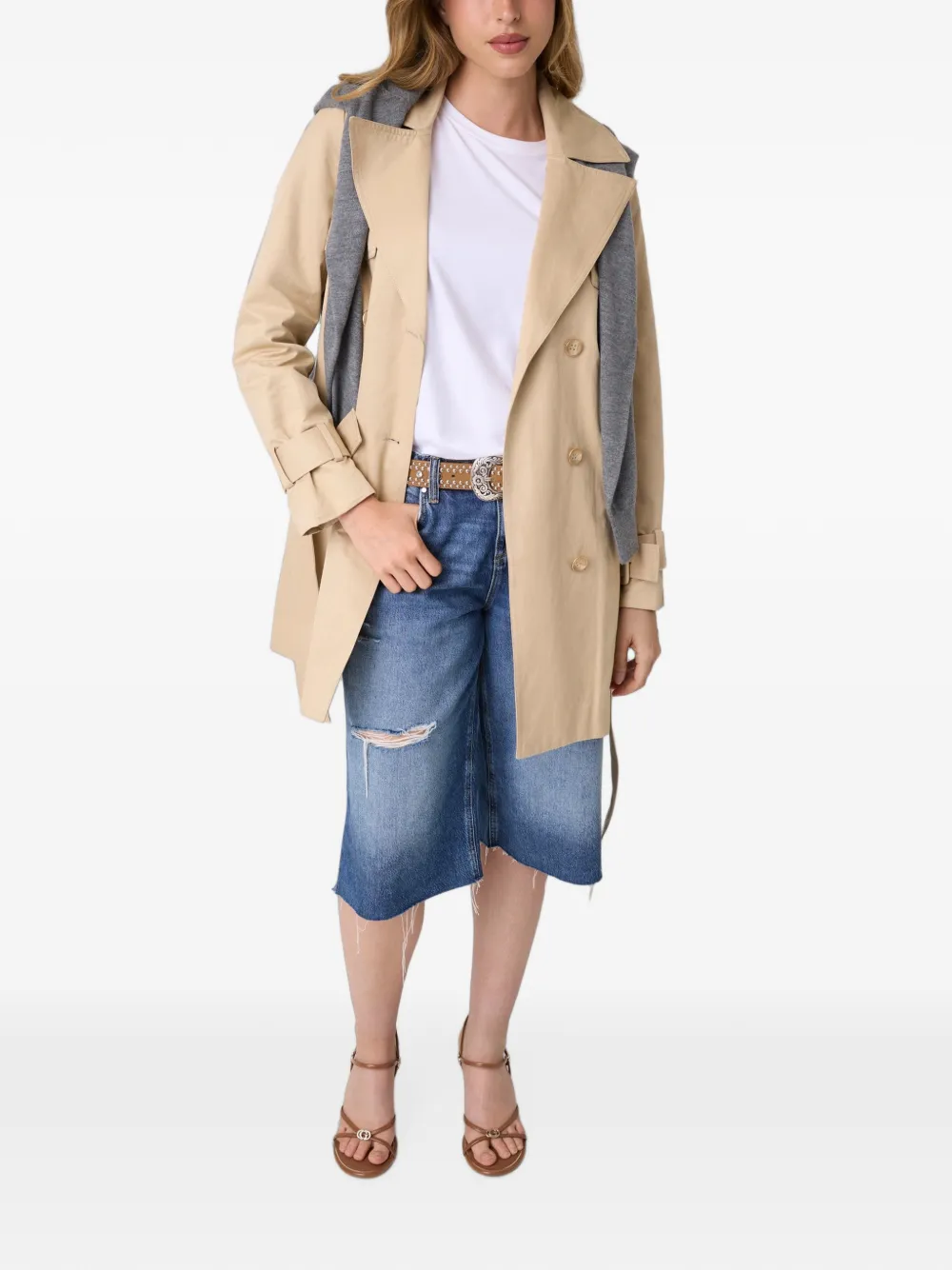 GUESS USA Trenchcoat met dubbele rij knopen Beige