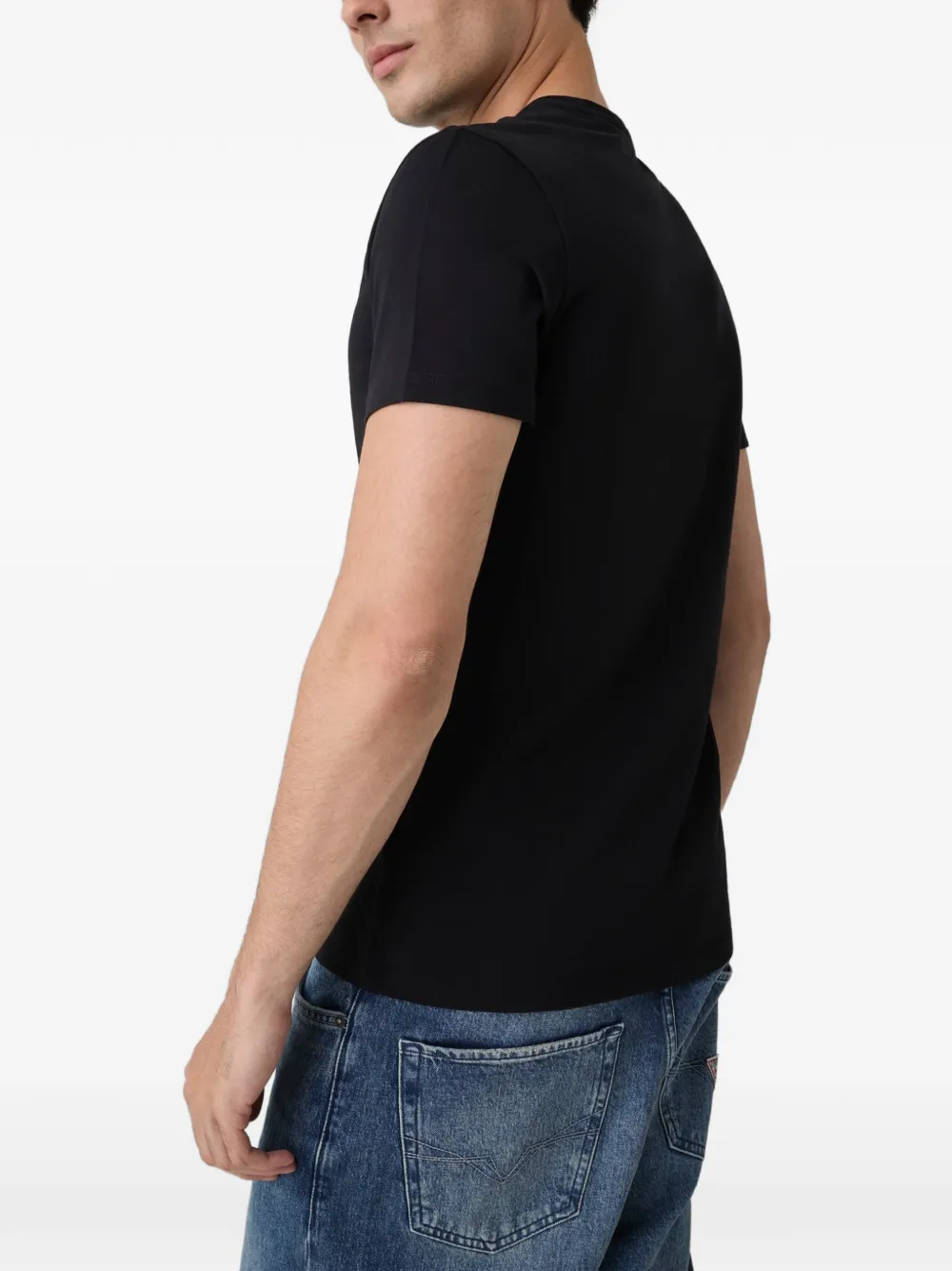 GUESS USA T-shirt met ronde hals Zwart