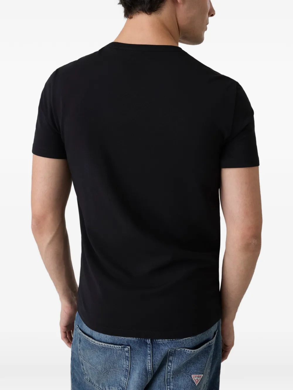 GUESS USA T-shirt met ronde hals Zwart