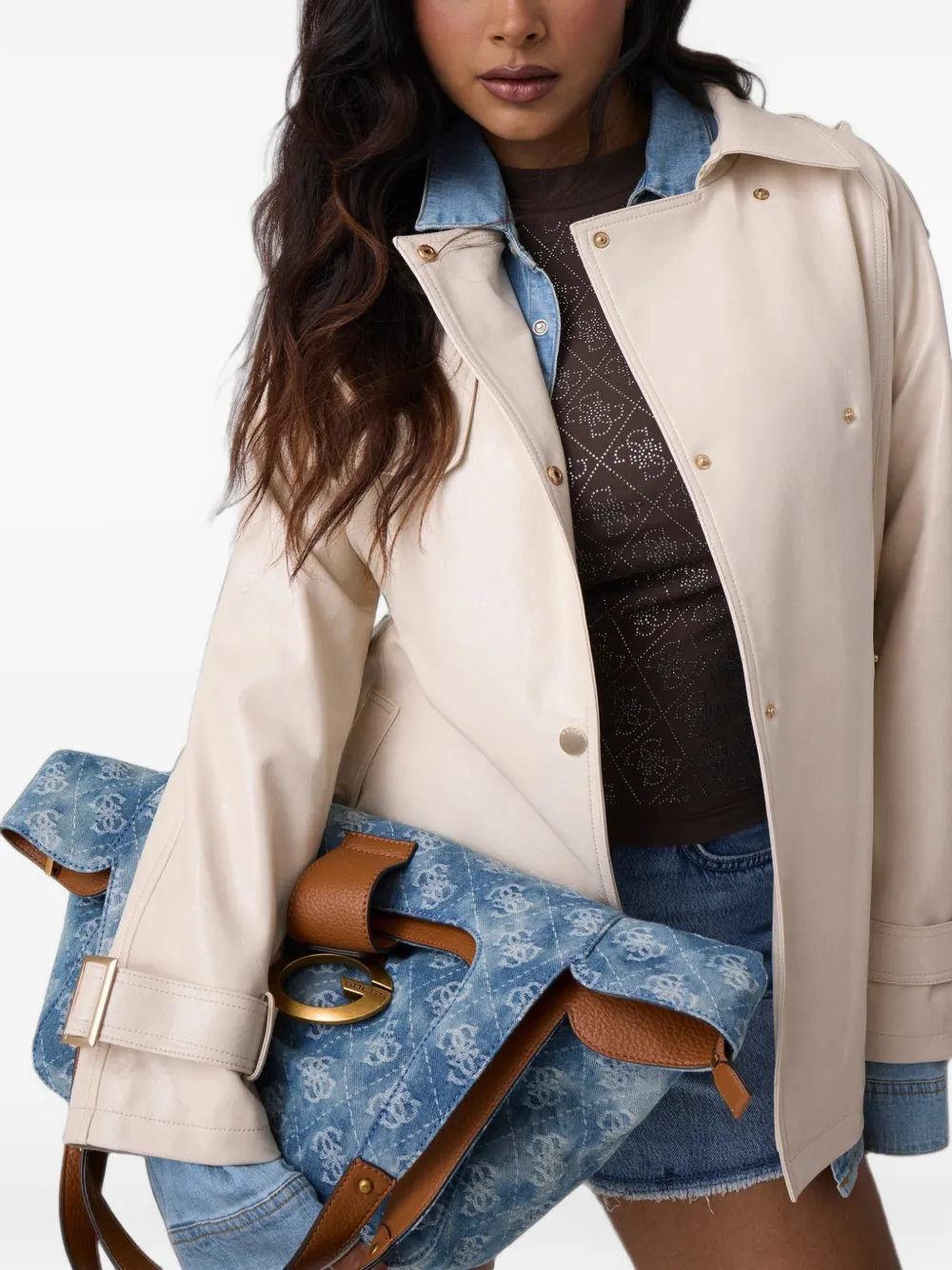 GUESS USA Camden shopper met monogram-patroon Blauw