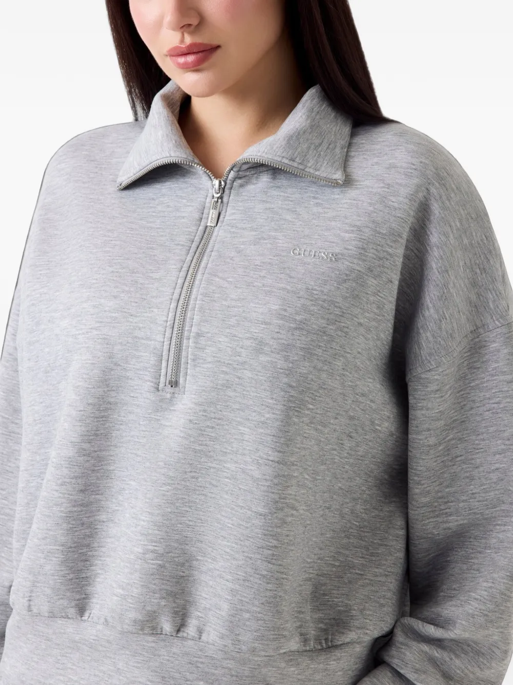 GUESS USA Sweater met halve rits Grijs