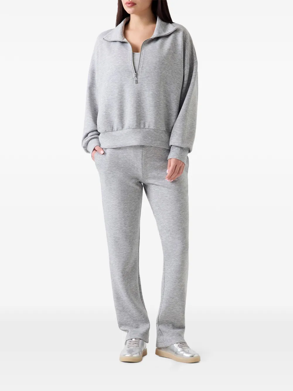 GUESS USA Sweater met halve rits Grijs