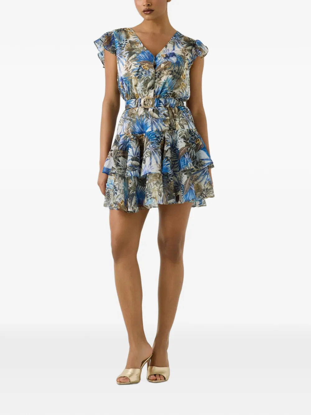 GUESS USA Jurk met tropische print Blauw