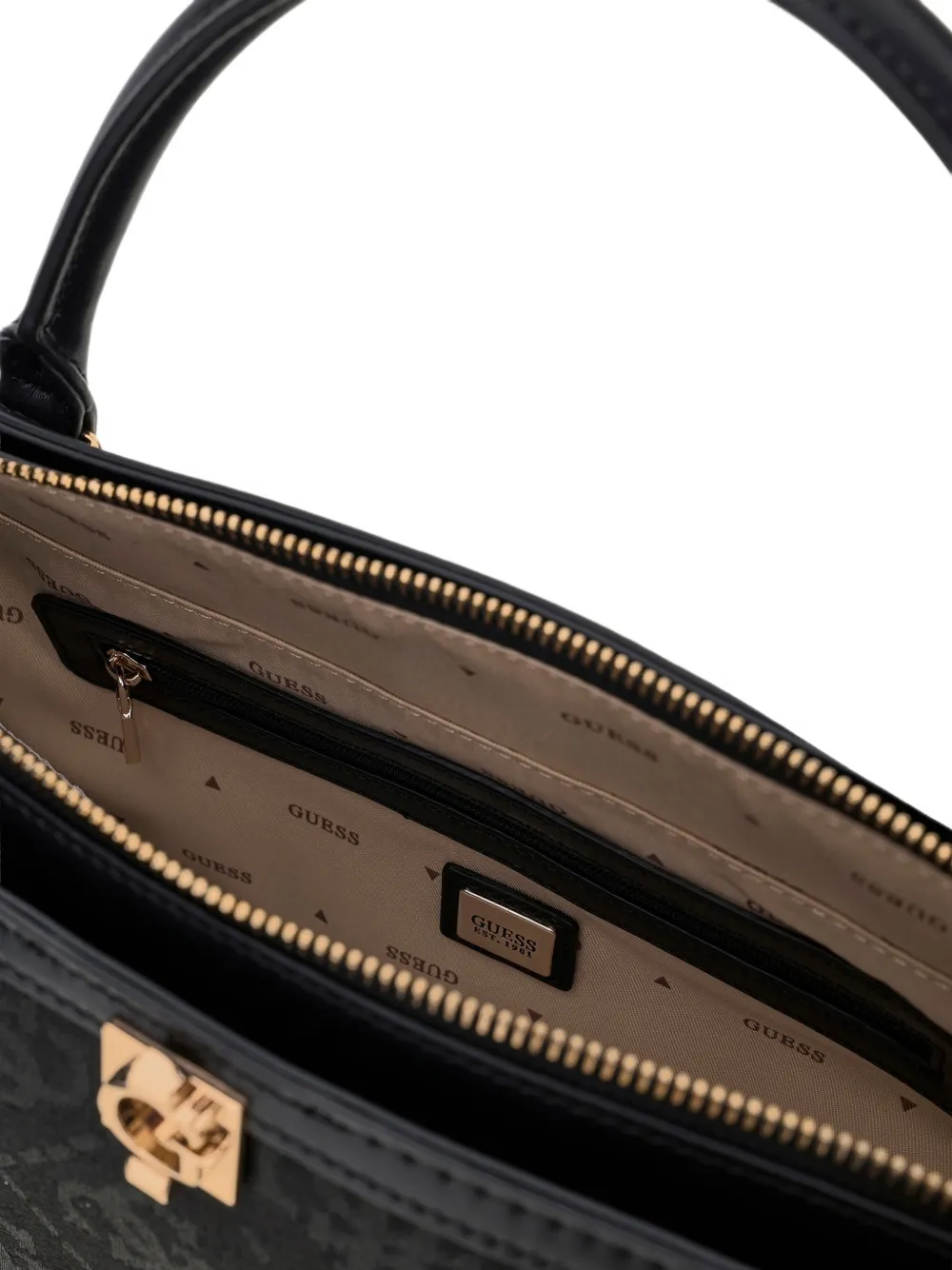 GUESS USA Audrey shopper met monogram-patroon Zwart