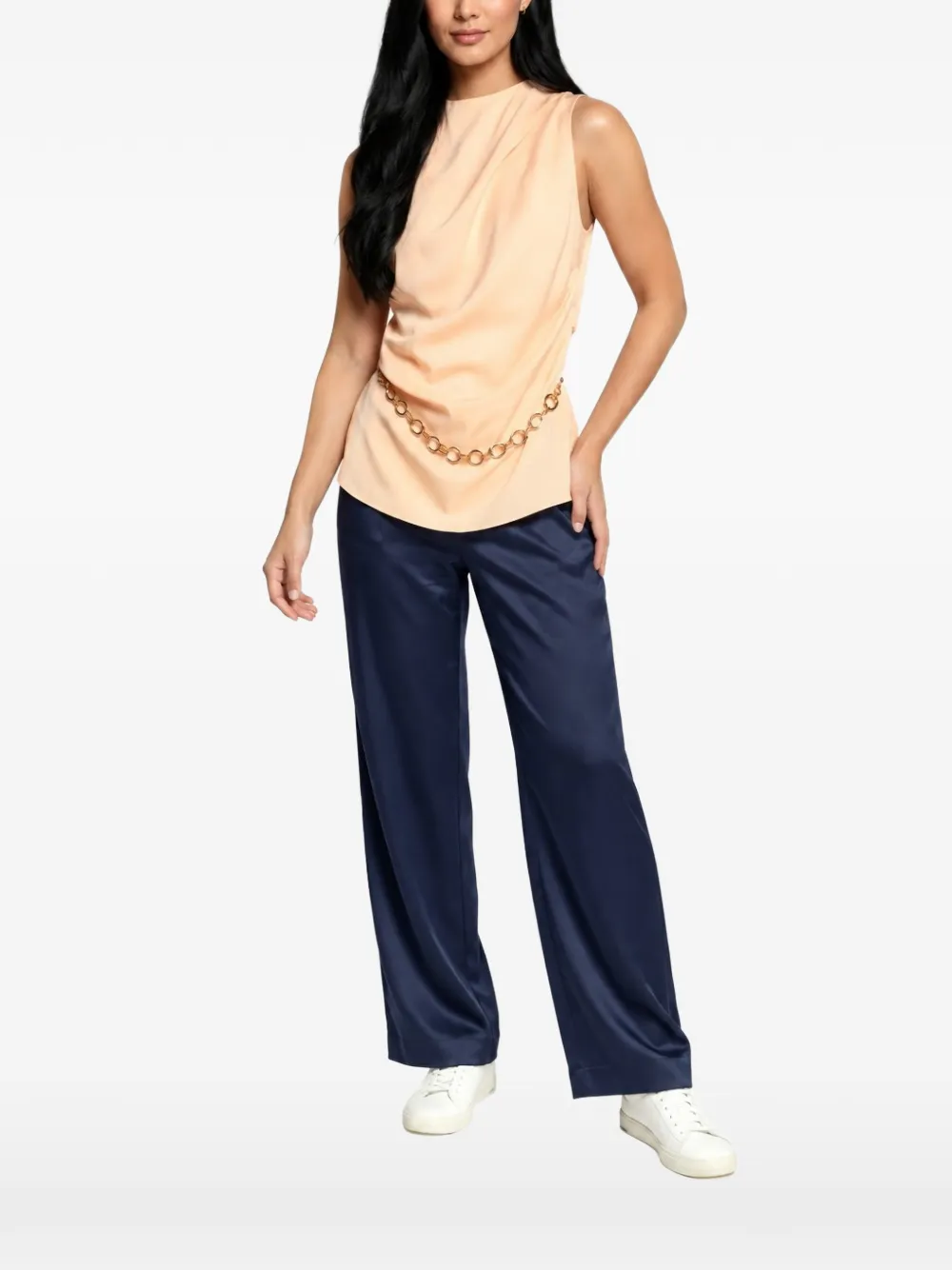 GUESS USA Marciano chain-embellished draped blouse - Gelb