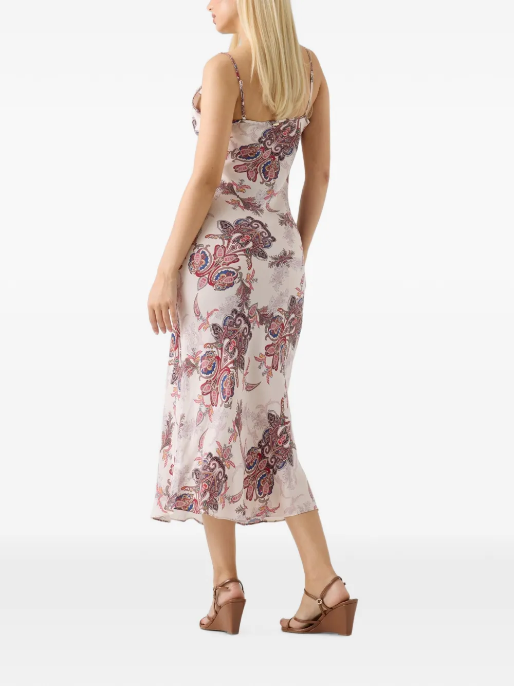 GUESS USA Midi-jurk met paisley-print en col Roze