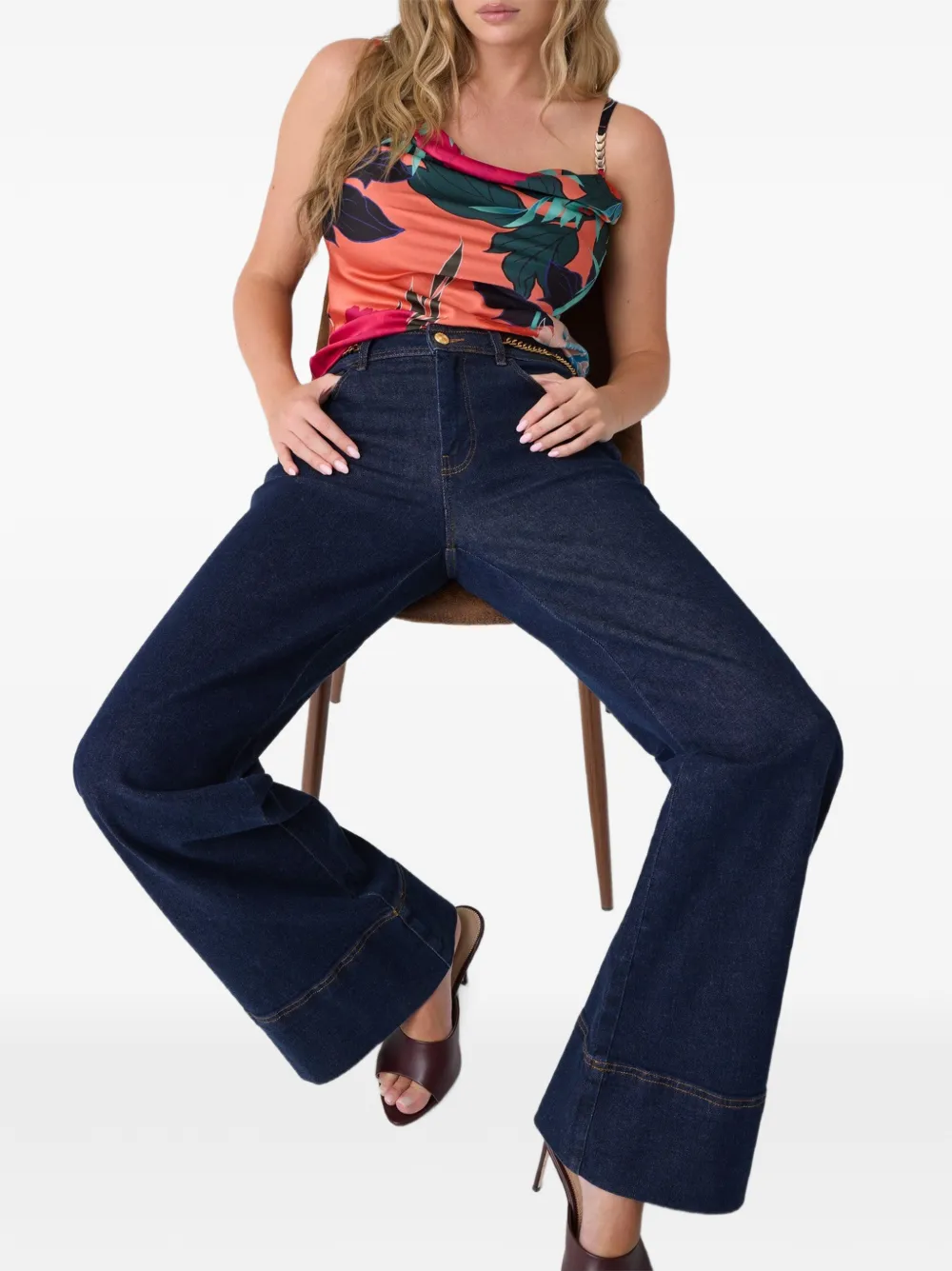 GUESS USA Blouse met diepe ronde hals Roze