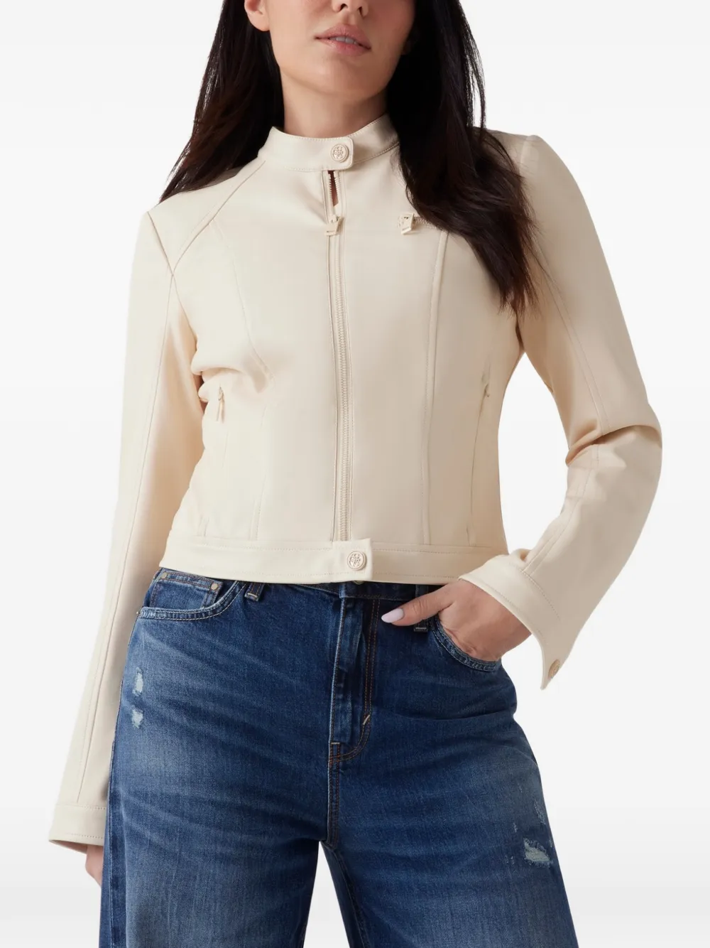 GUESS USA Schmale Jacke mit Reißverschluss - Nude