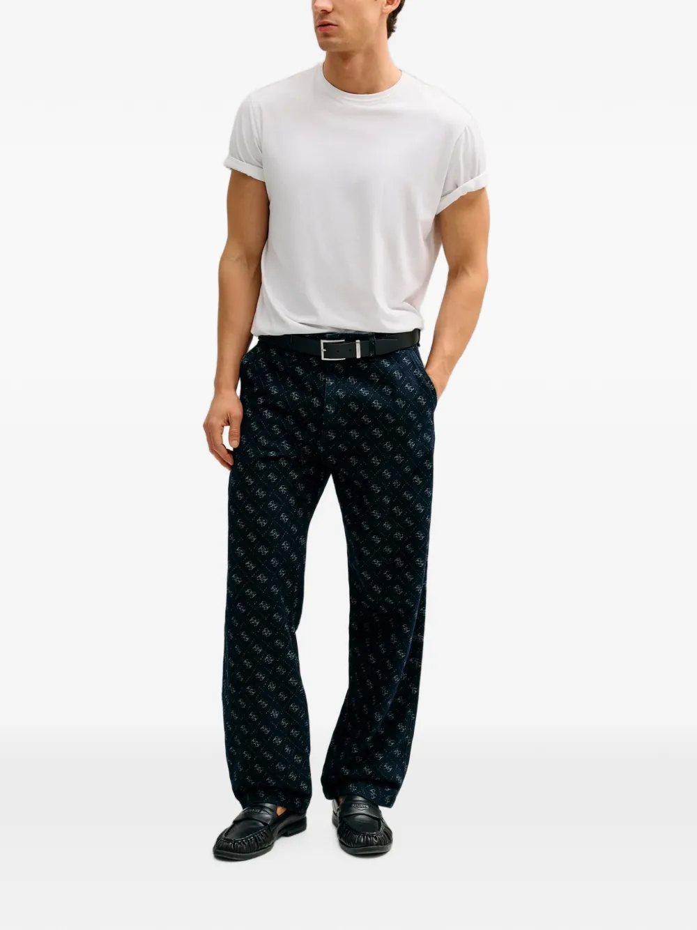 GUESS USA Damon jeans met logo-patroon Blauw