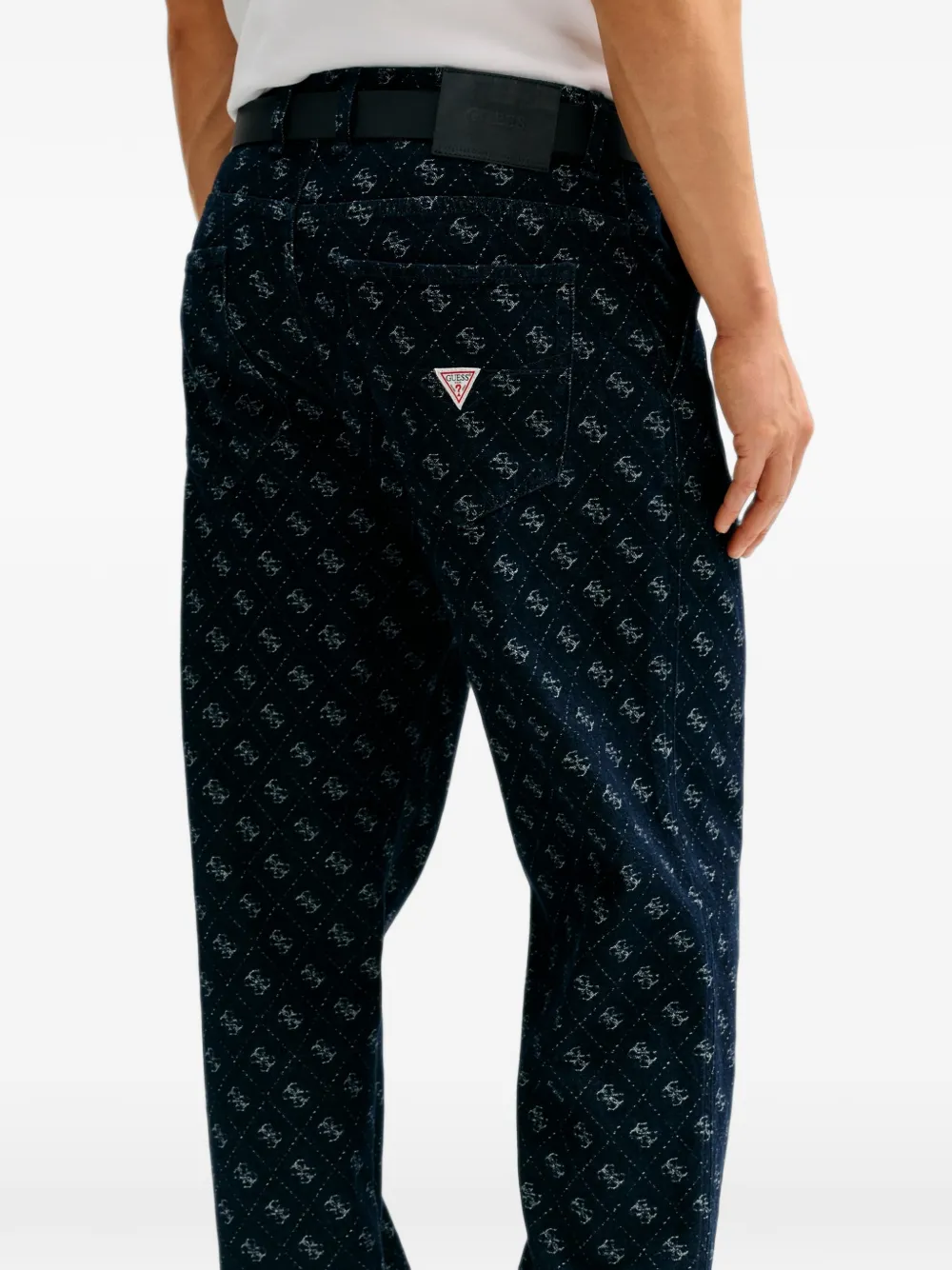 GUESS USA Damon jeans met logo-patroon Blauw