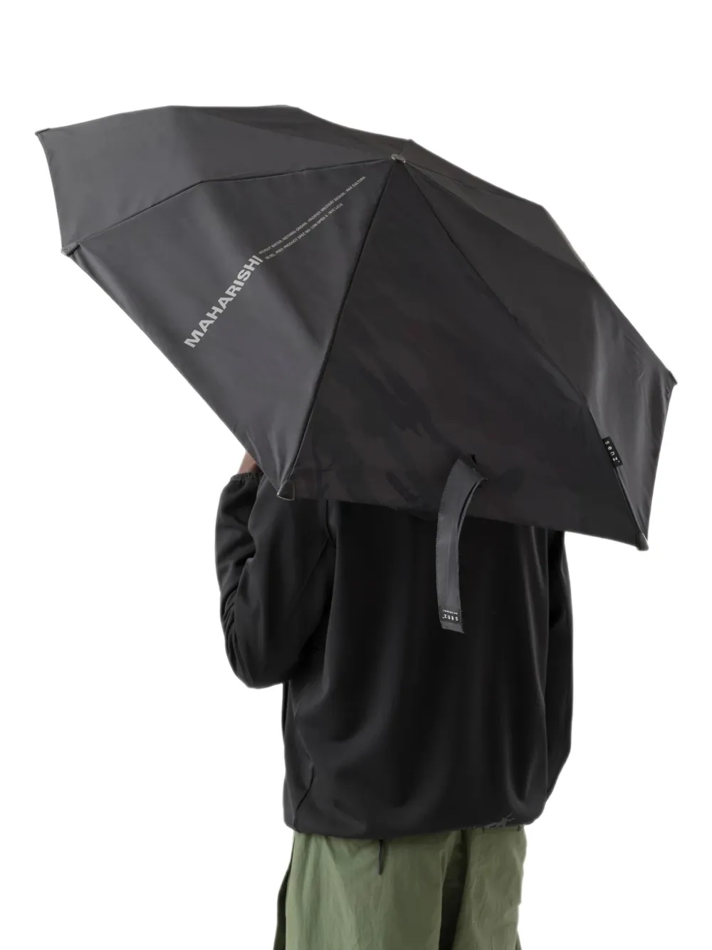 Maharishi Senz camo-print logo-print umbrella Zwart