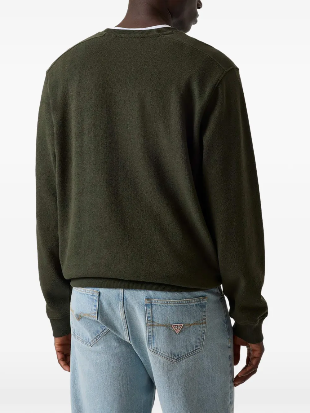 GUESS USA logo-embroidered sweatshirt Groen
