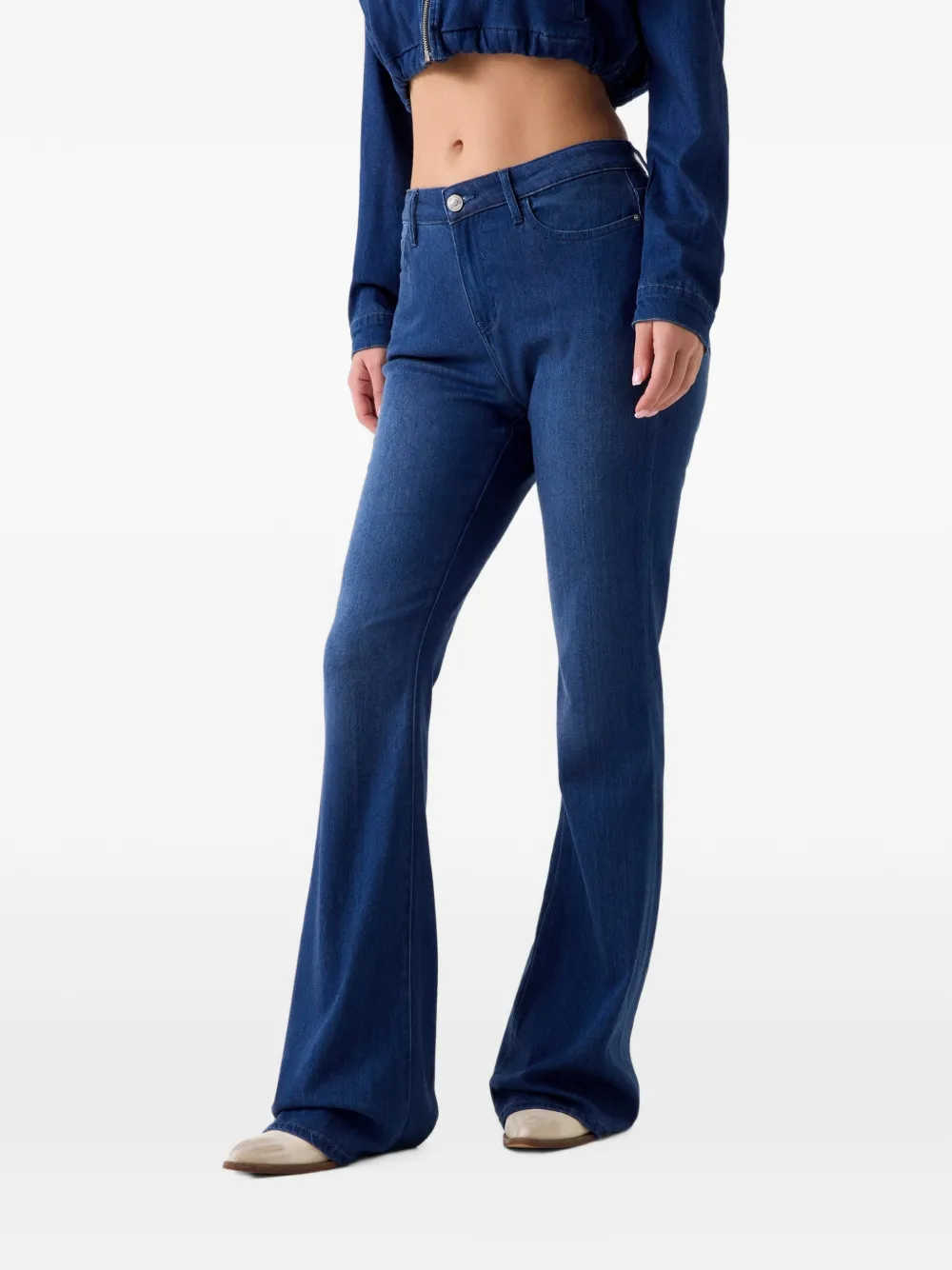 GUESS USA Schlagjeans mit Logo-Patch - Blau