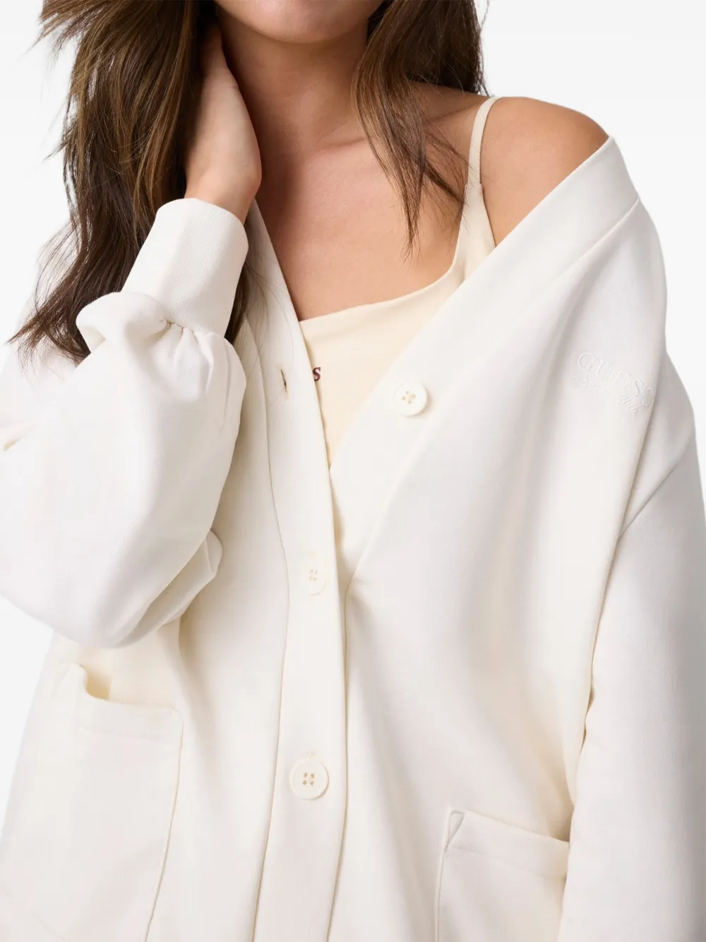 GUESS USA Vest met geborduurd logo Beige