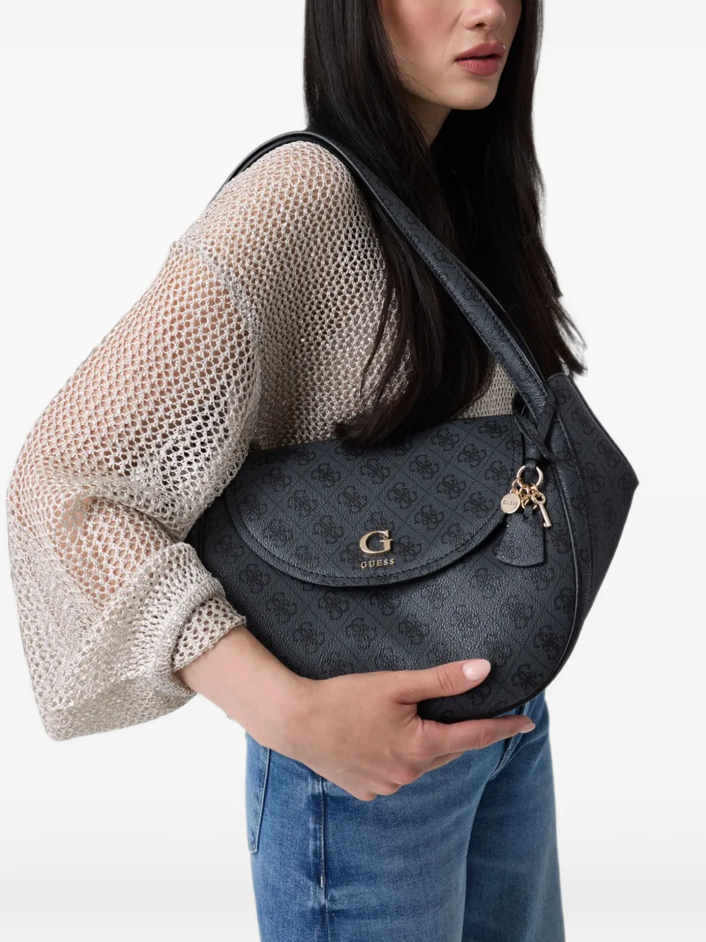 GUESS USA Coleen schoudertas met omslag Zwart