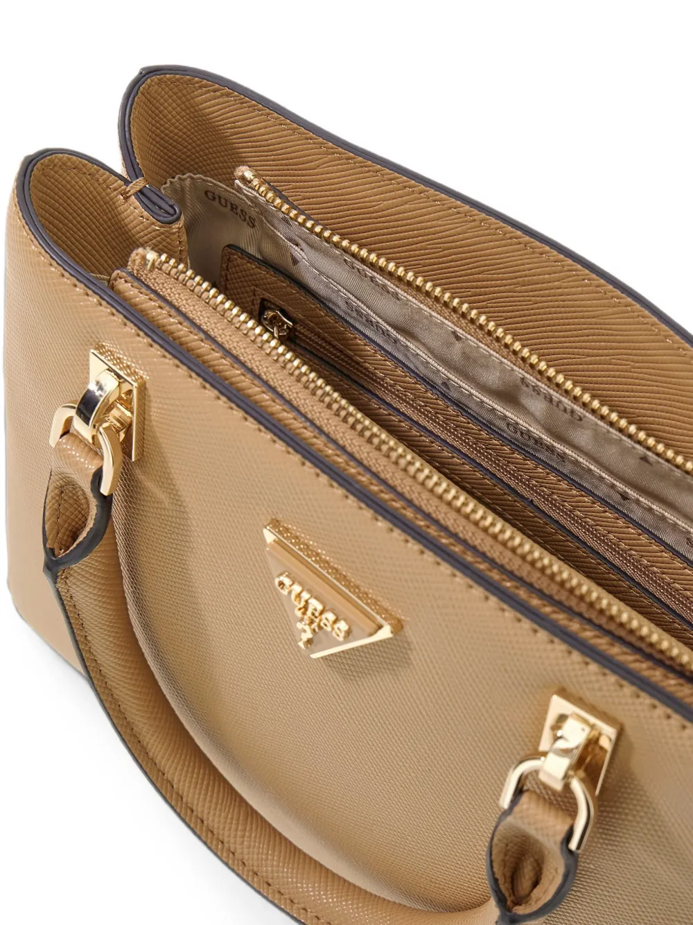 GUESS USA Noelle shopper met saffiano-effect Beige