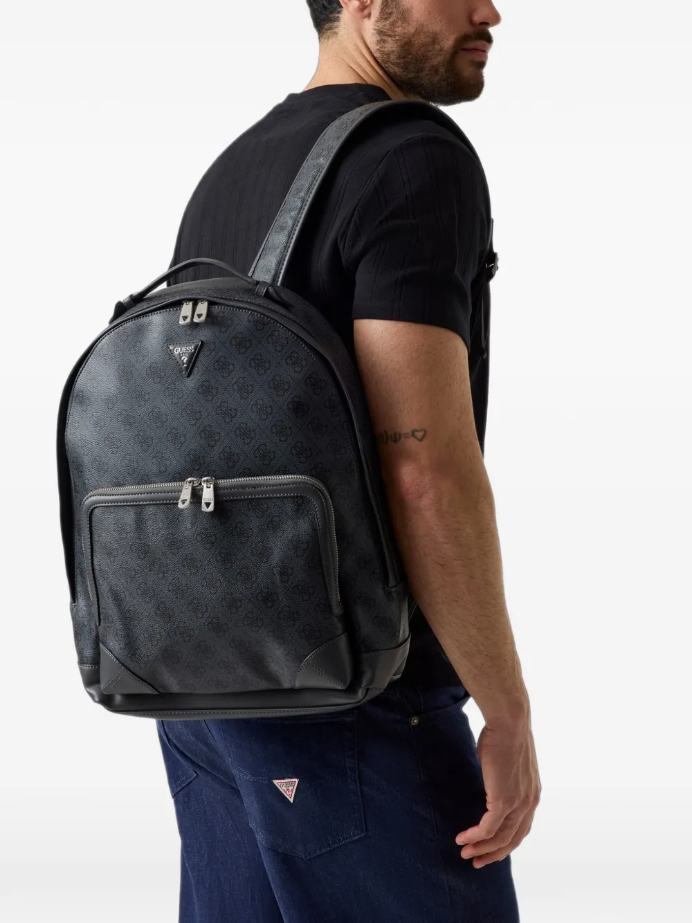 GUESS USA Milano rugzak met monogram Grijs