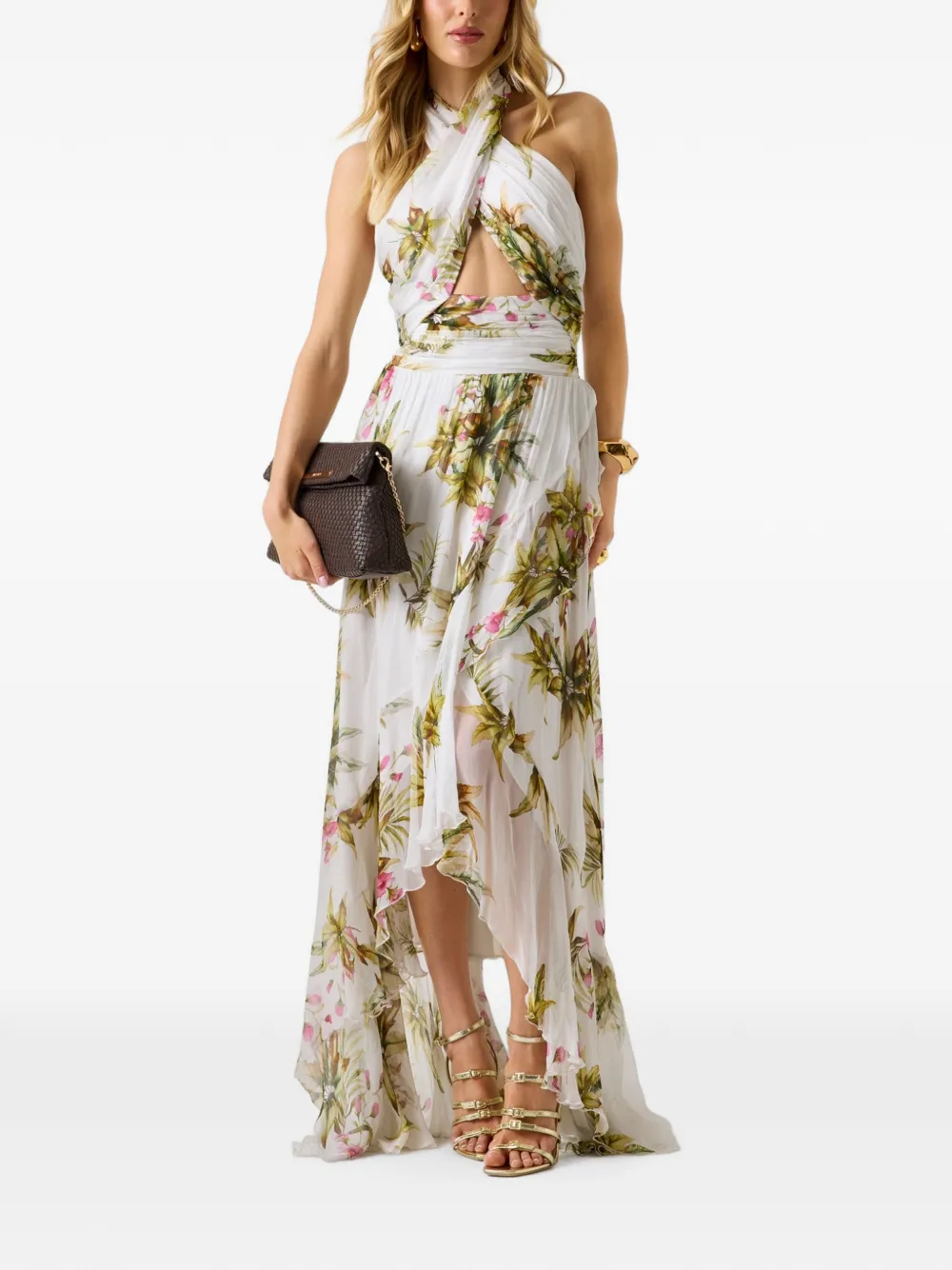 GUESS USA Marciano maxi-jurk met bloemenprint Wit